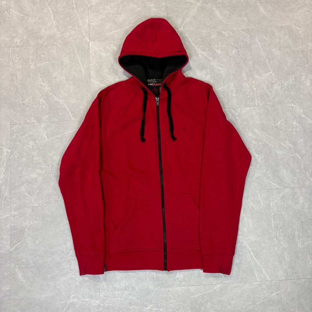 Tony Hawk Mens Red Full Zip Hoodie Sweatshirt Skate Raglan Sleeve Small